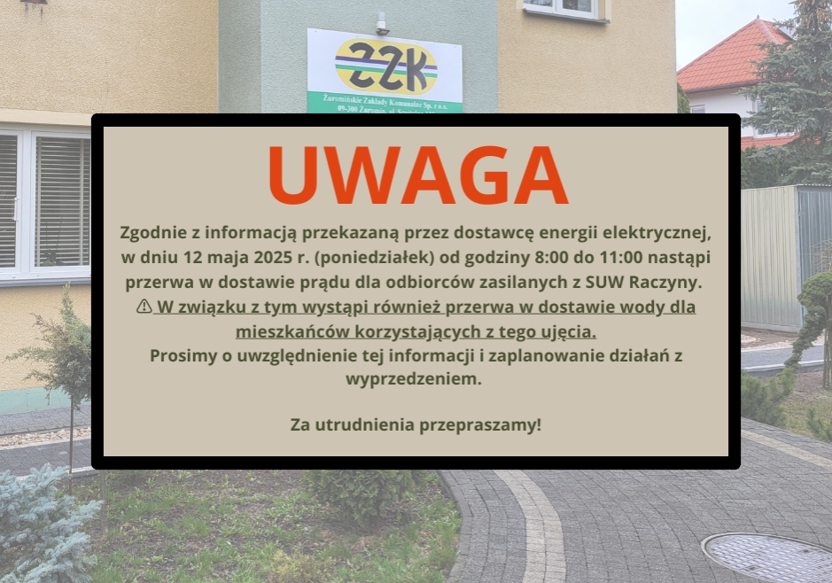 Planowana przerwa w dostawie wody