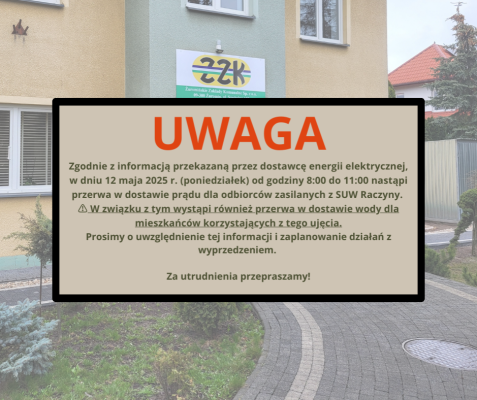 Planowana przerwa w dostawie wody