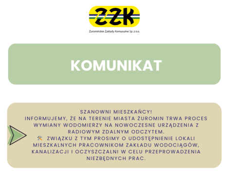 Wymiana wodomierzy Miasto Żuromin