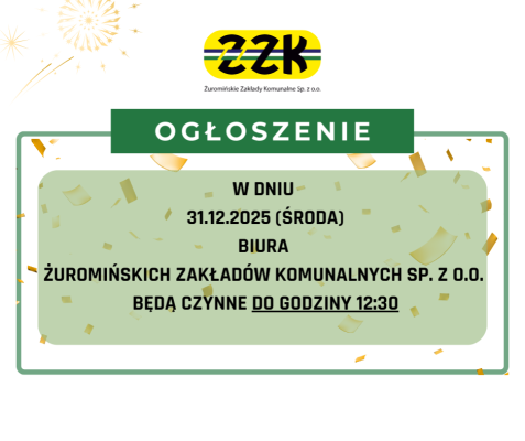 Godziny otwarcia w Sylwestra