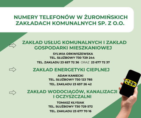 Numery telefonów w zakładach Spółki